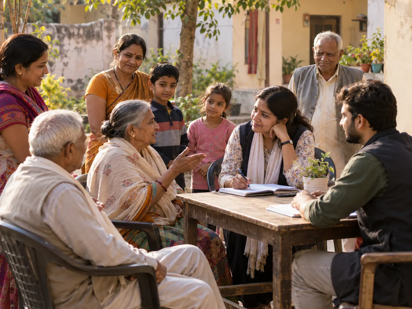 Representative mother and child in a warm community setting